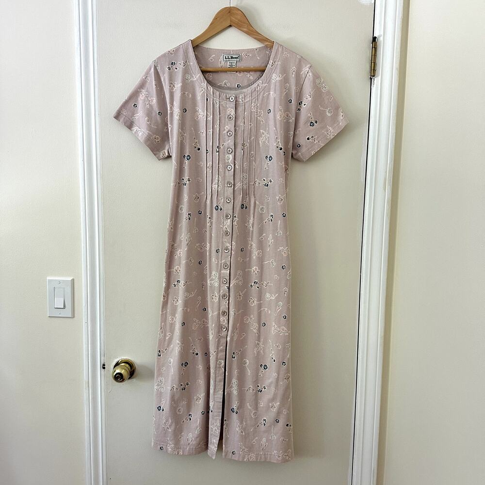 Vintage LL Bean Cotton Floral Dress Sz XL